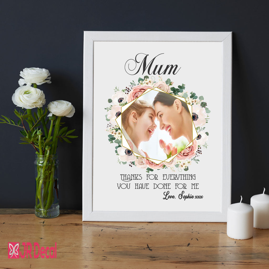 "Thanks for Everything" Personalized Picture Frame for Mum