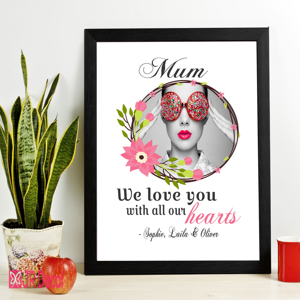 "We Love You" Personalized Photo Frame for Mum