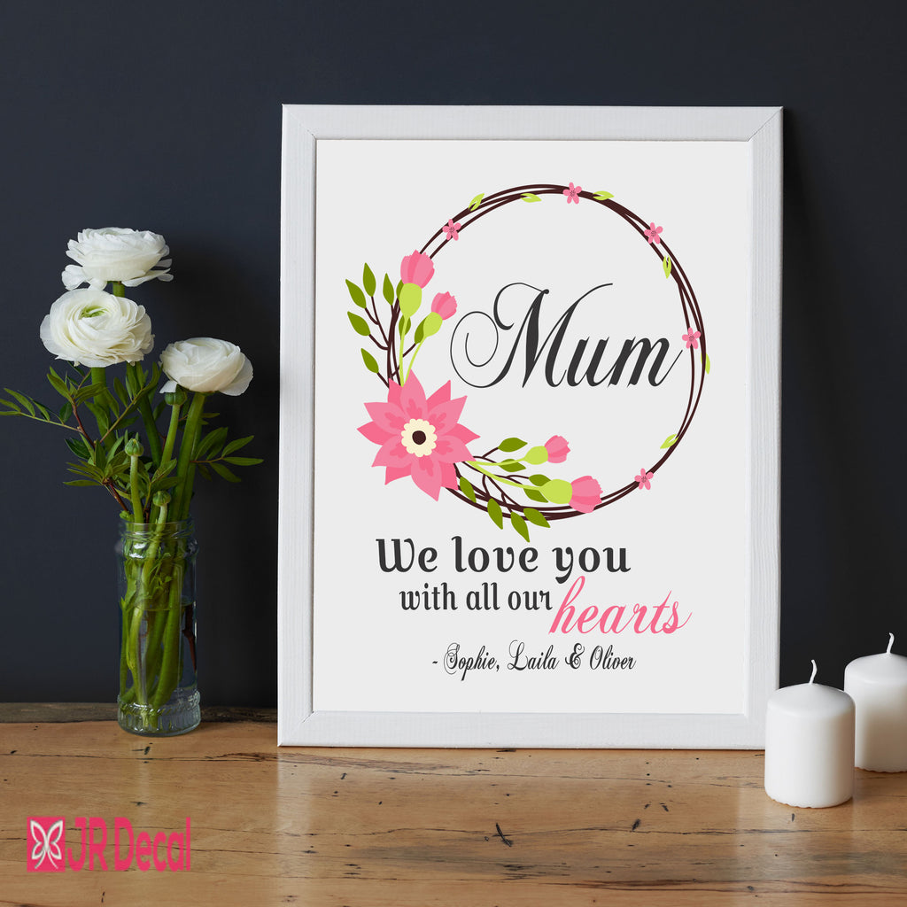 "We Love You" Personalized Picture Frame for Mum