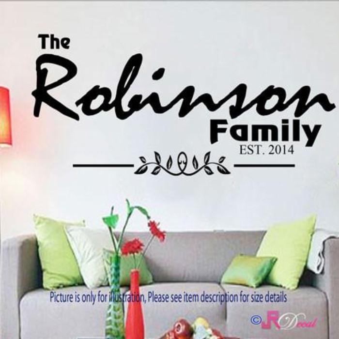 Family Name Wall Stickers Vinyl Home Decor