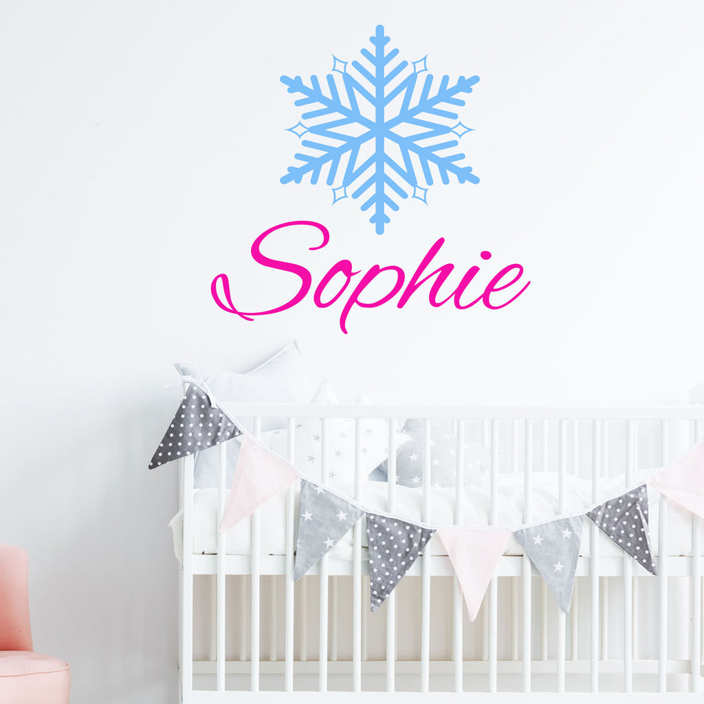 Snowflake Sticker with Girl's Personalised name