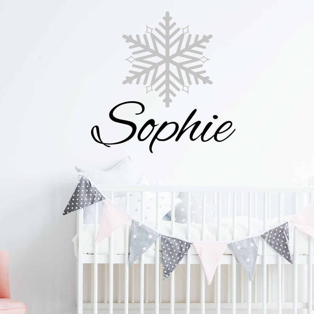 Snowflake Sticker with Girl's Personalised name