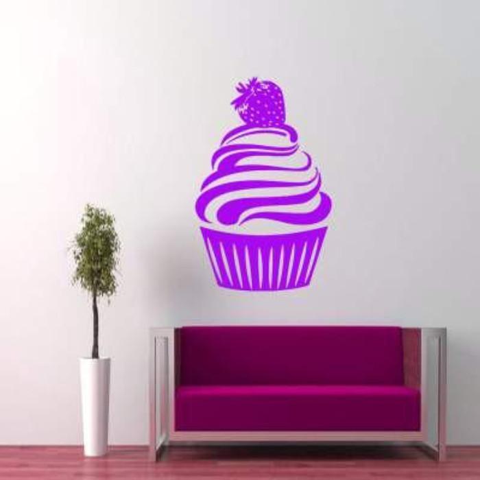 Large Strawberry Cupcake wall stickers